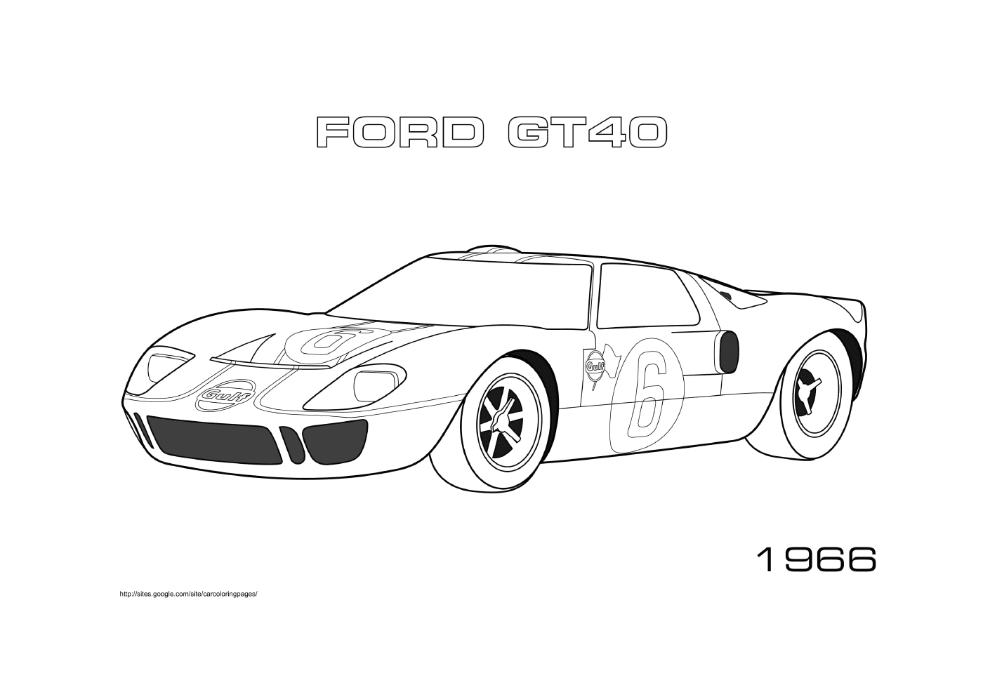 coloriage Ford Gt40 1966