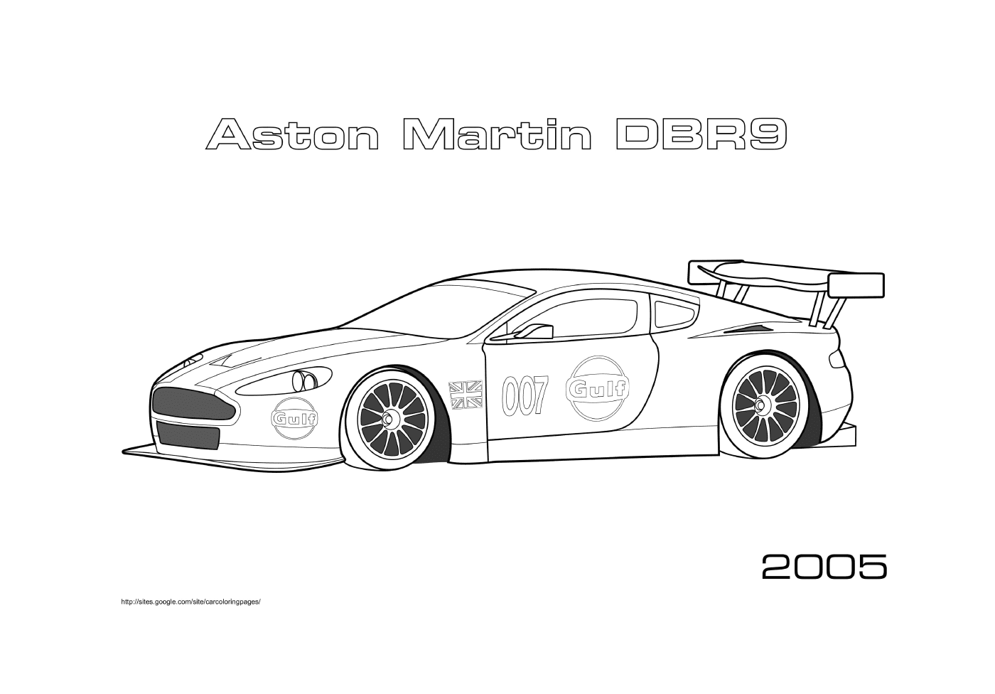 coloriage Aston Martin Dbr9 2005