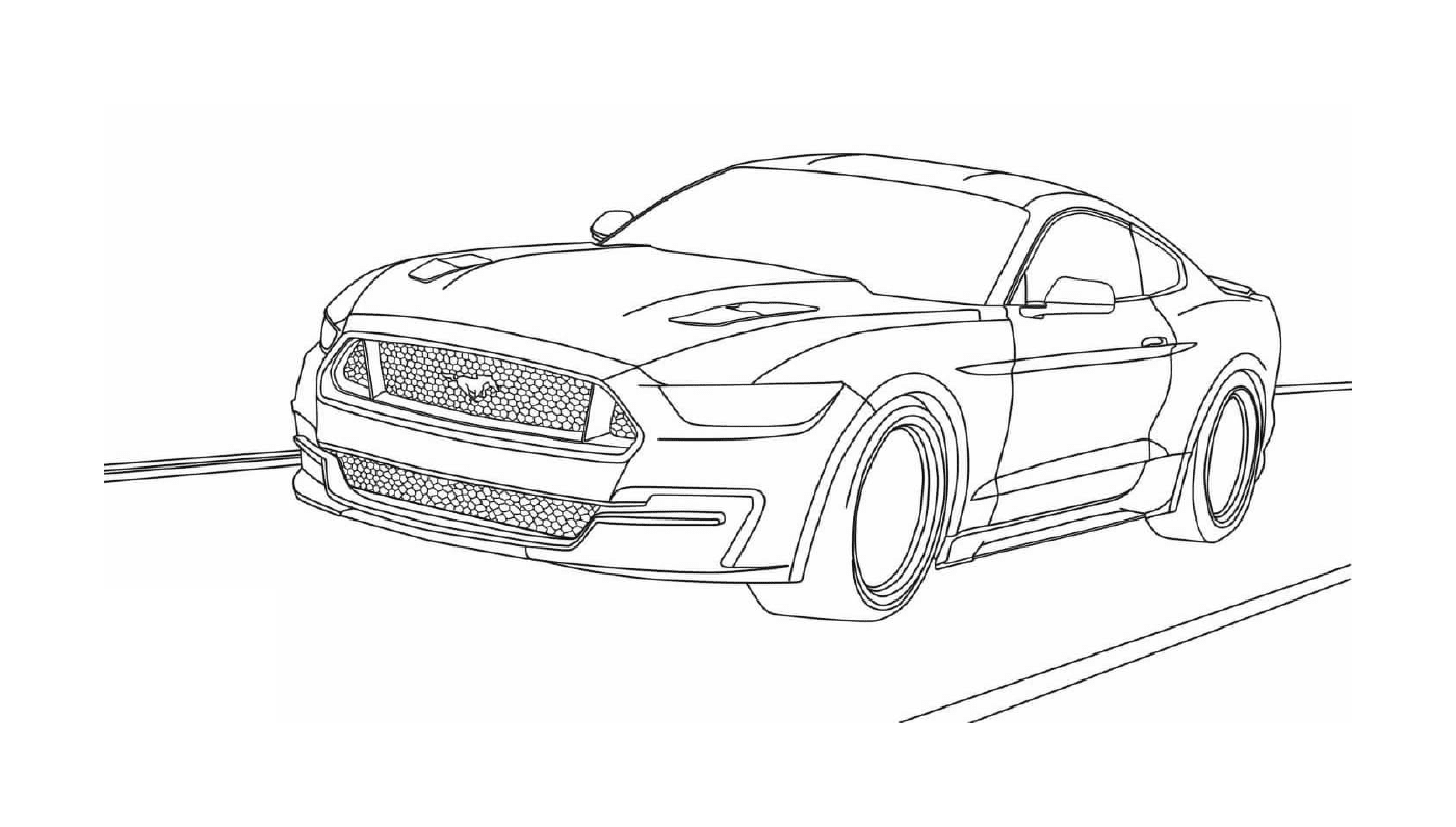 coloriage ford mustang voiture de course tuning