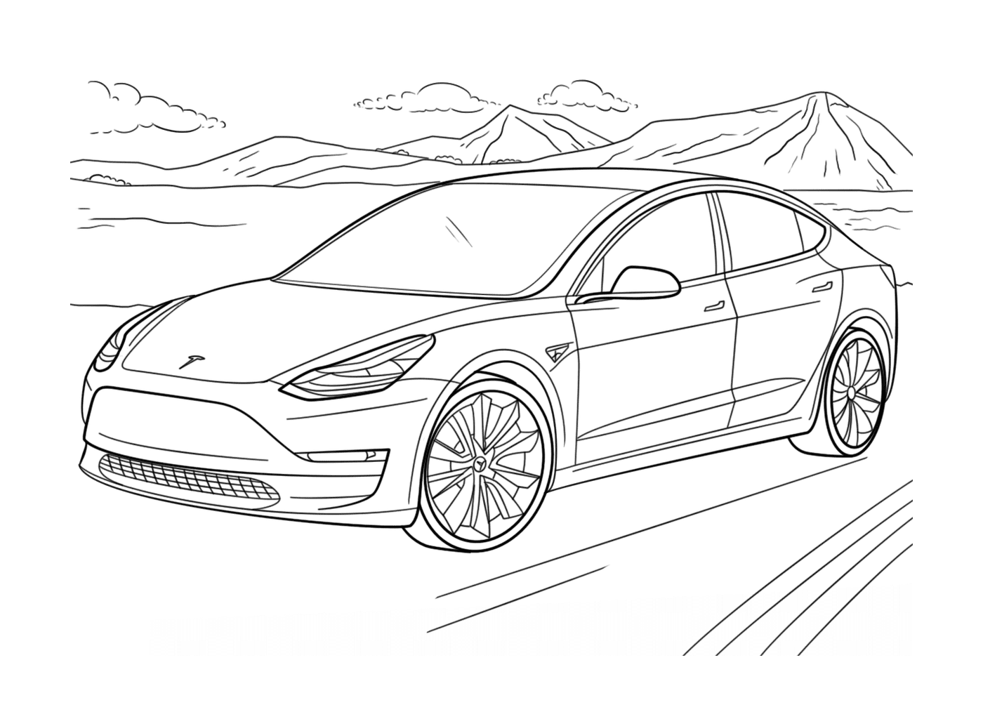 coloriage Tesla Model 3