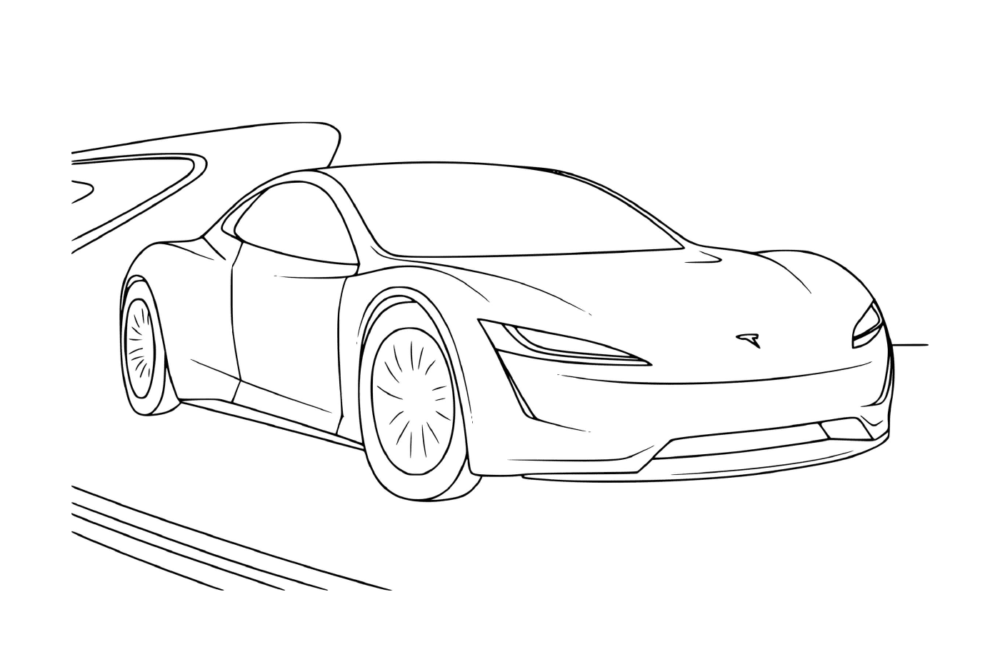 coloriage voiture Tesla Roadster