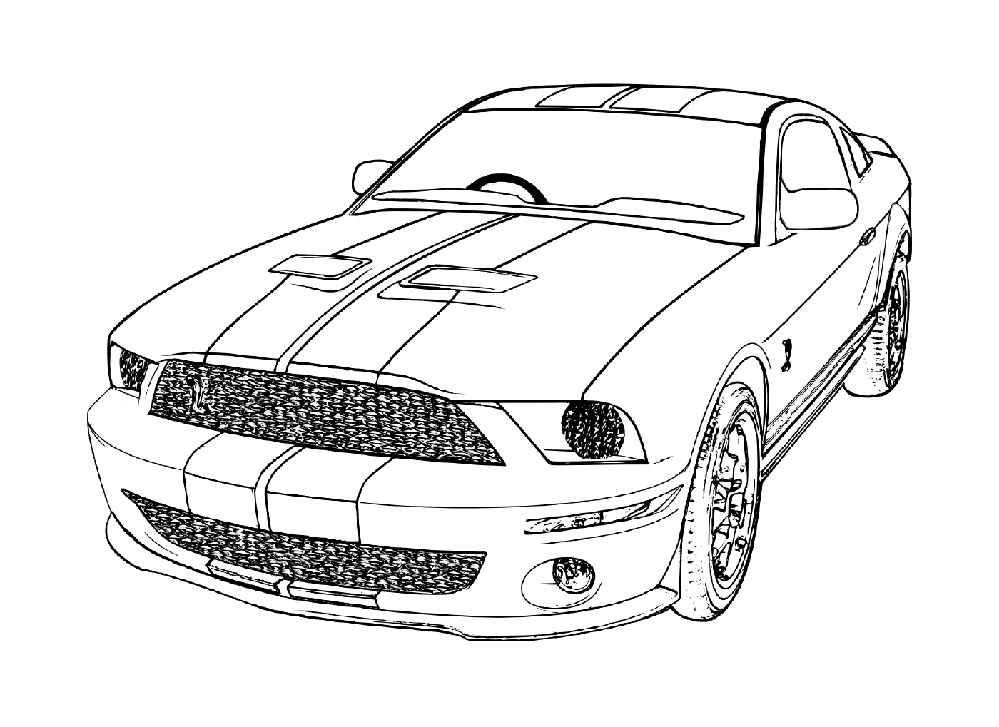 coloriage ford mustang voiture de course