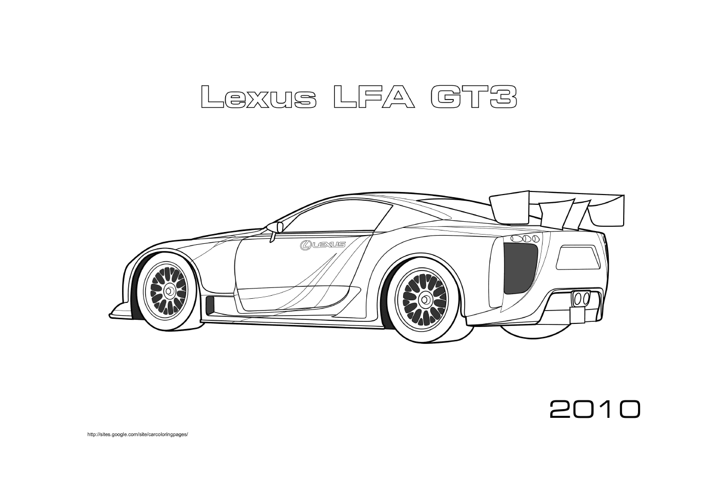 coloriage Lexus Lfa Gt3 2010