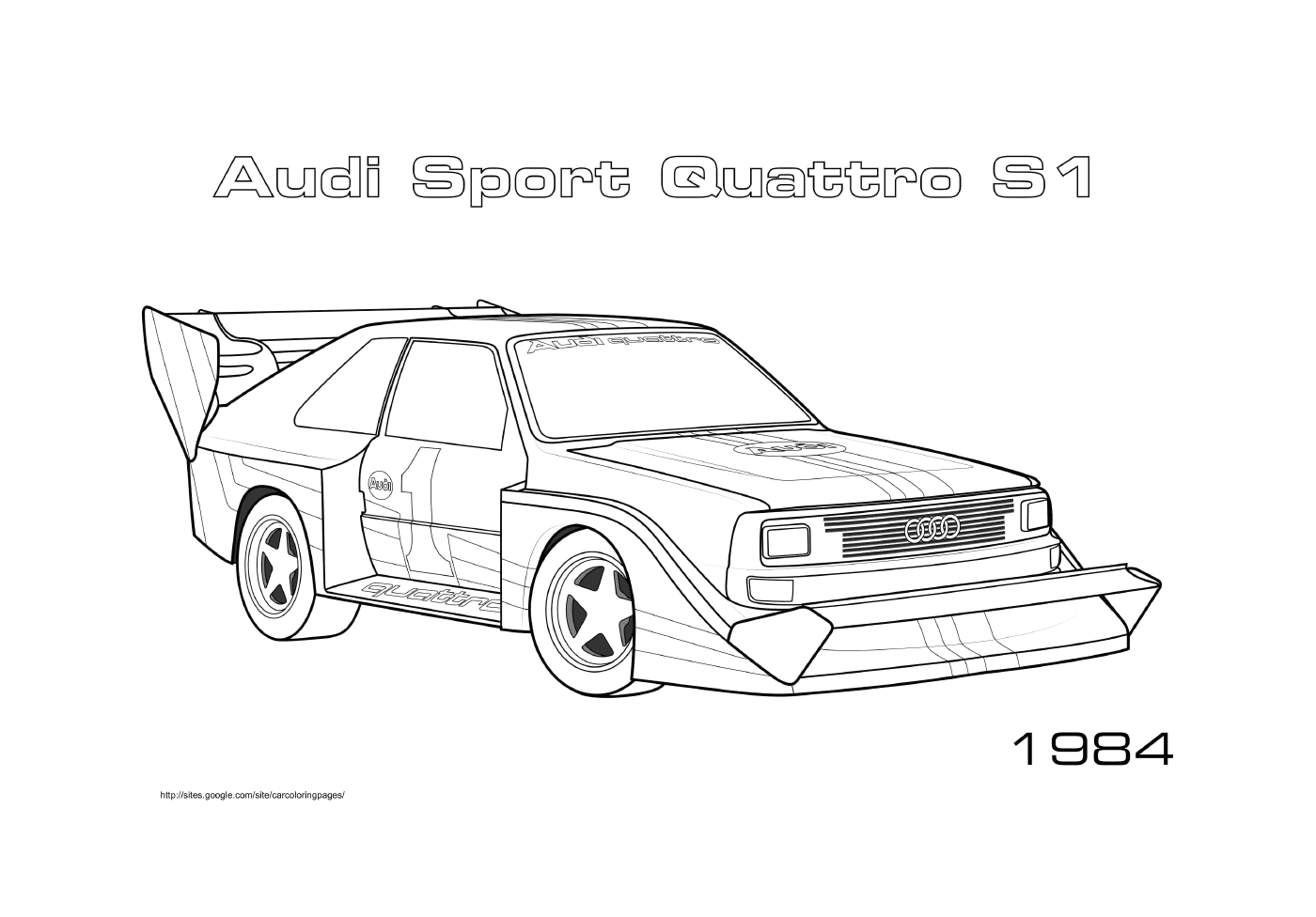 coloriage Audi Sport Quattro S1 1984