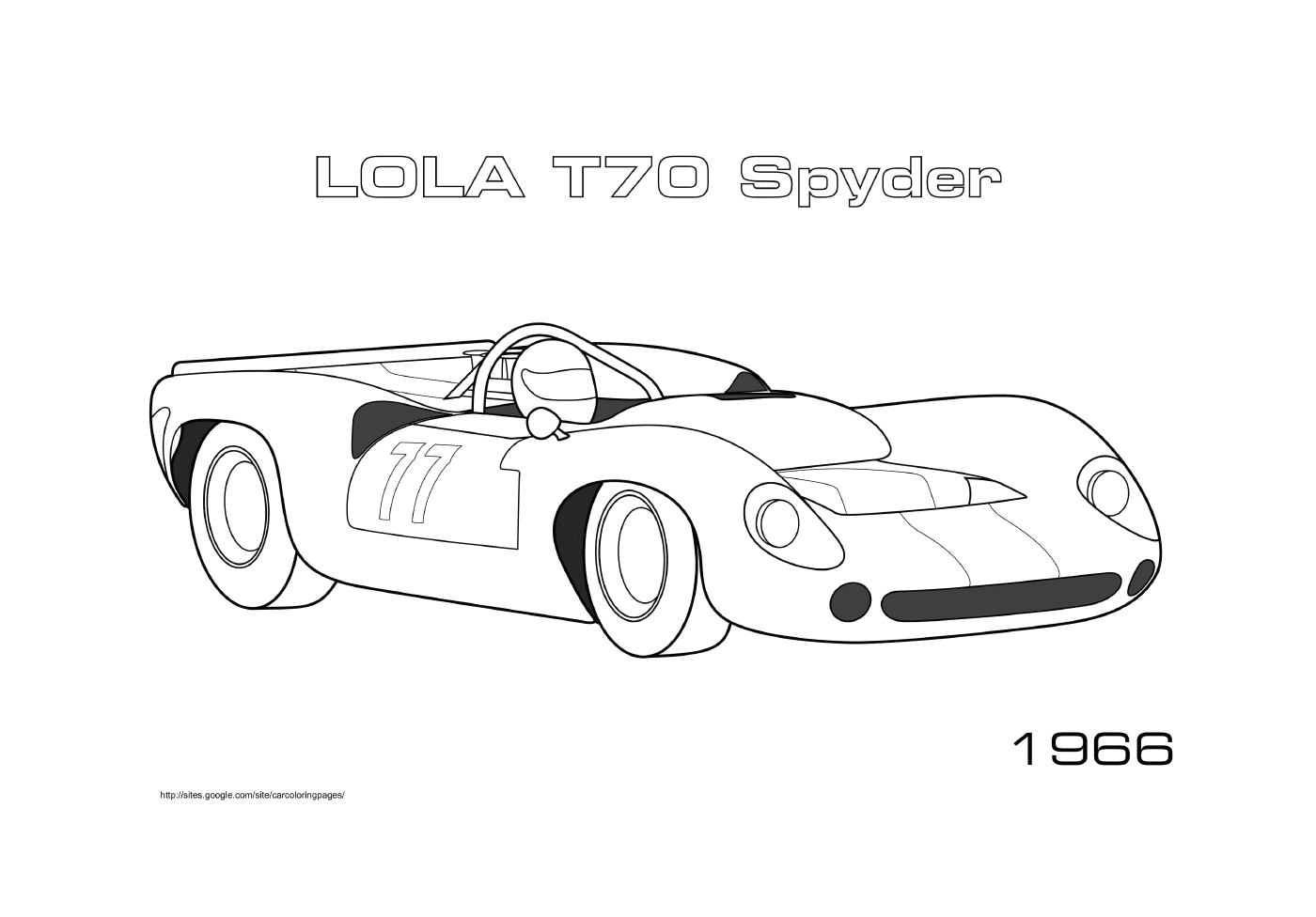 coloriage Lola T70 Spyder 1966