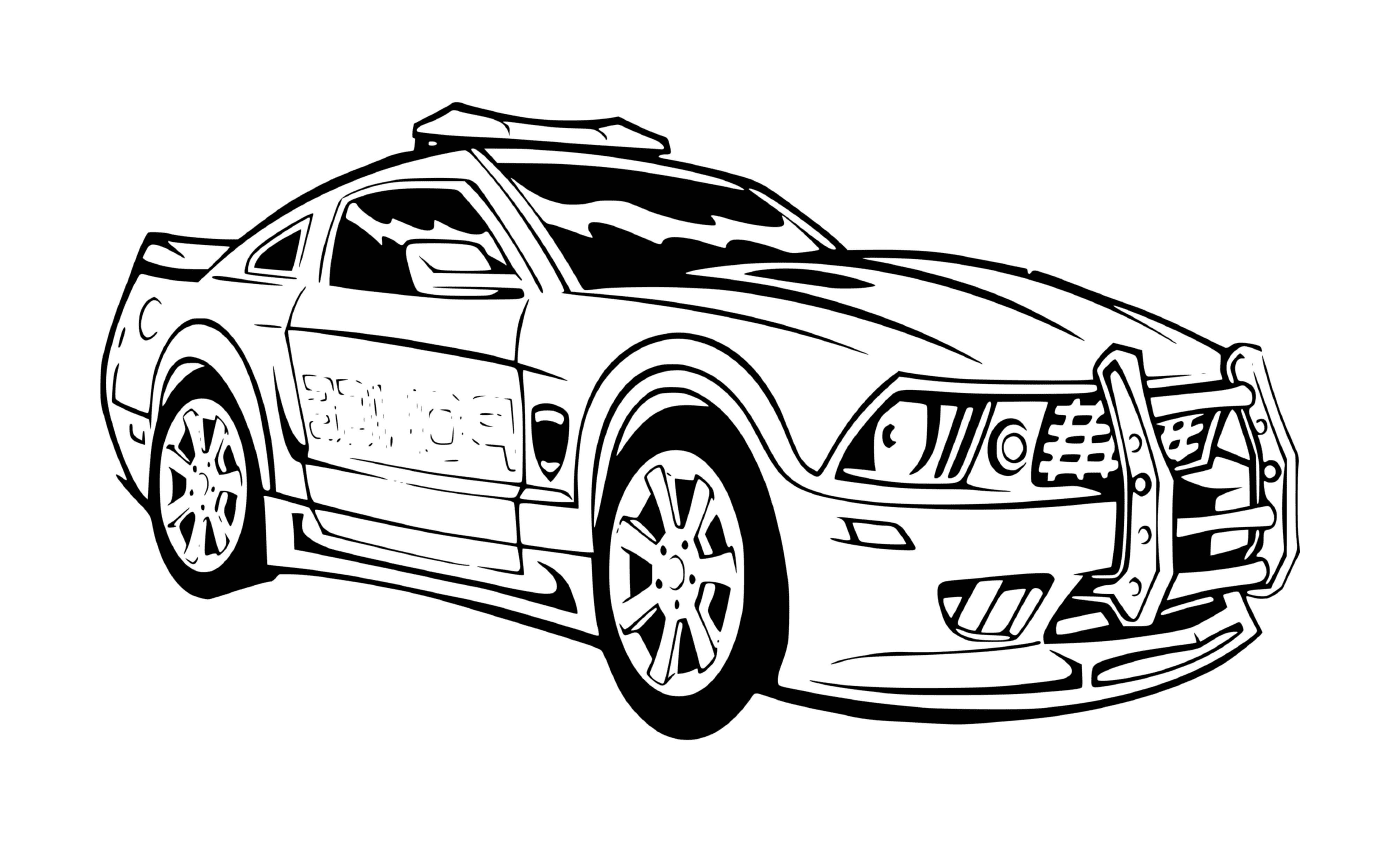 coloriage voiture de police sport mustang ford