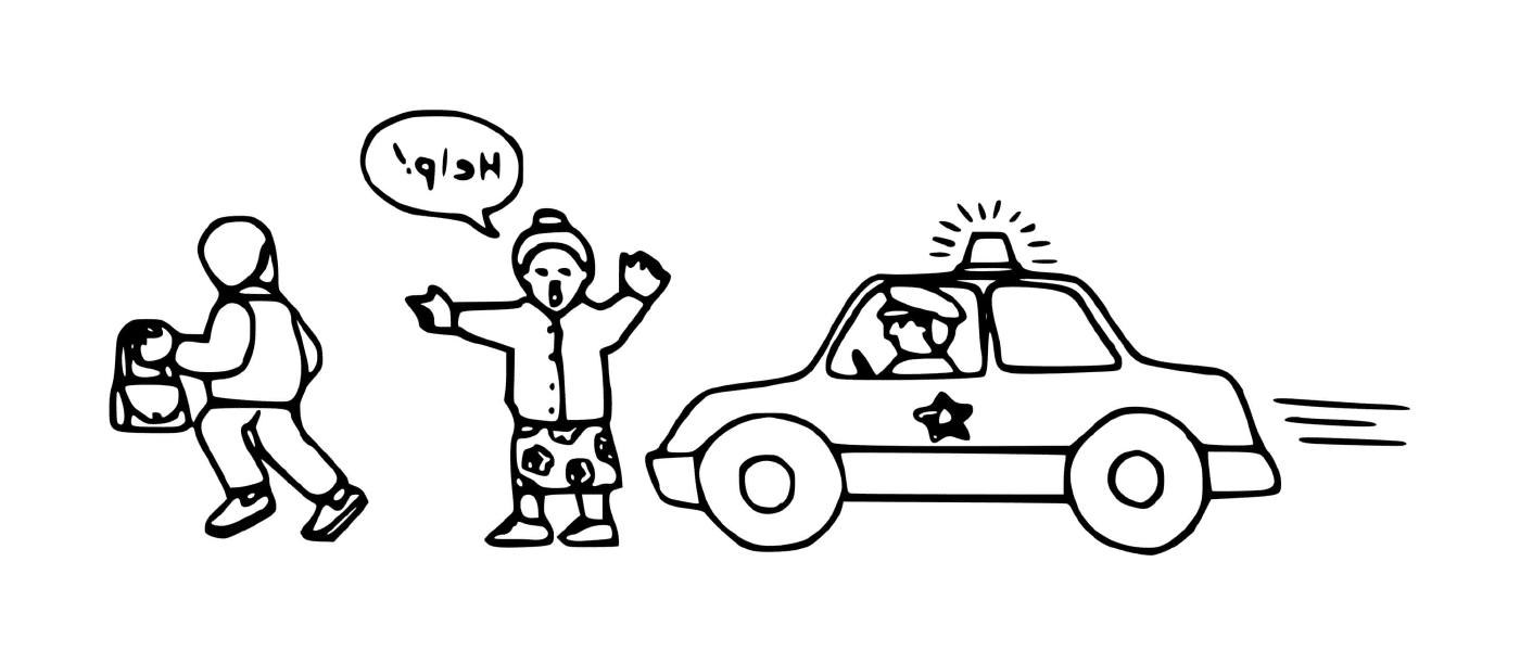 coloriage poursuite d un voleur en voiture d epolice