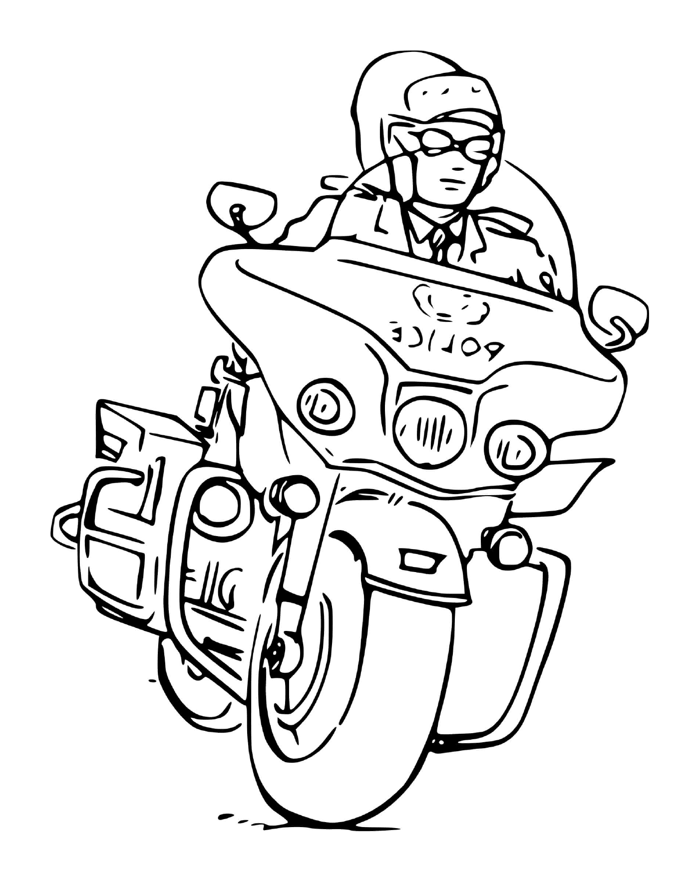 coloriage moto de police