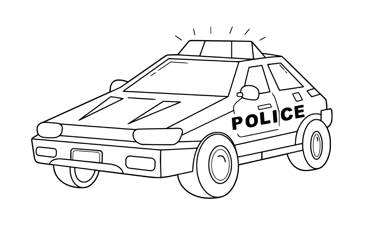 coloriage transport voiture de police style carre