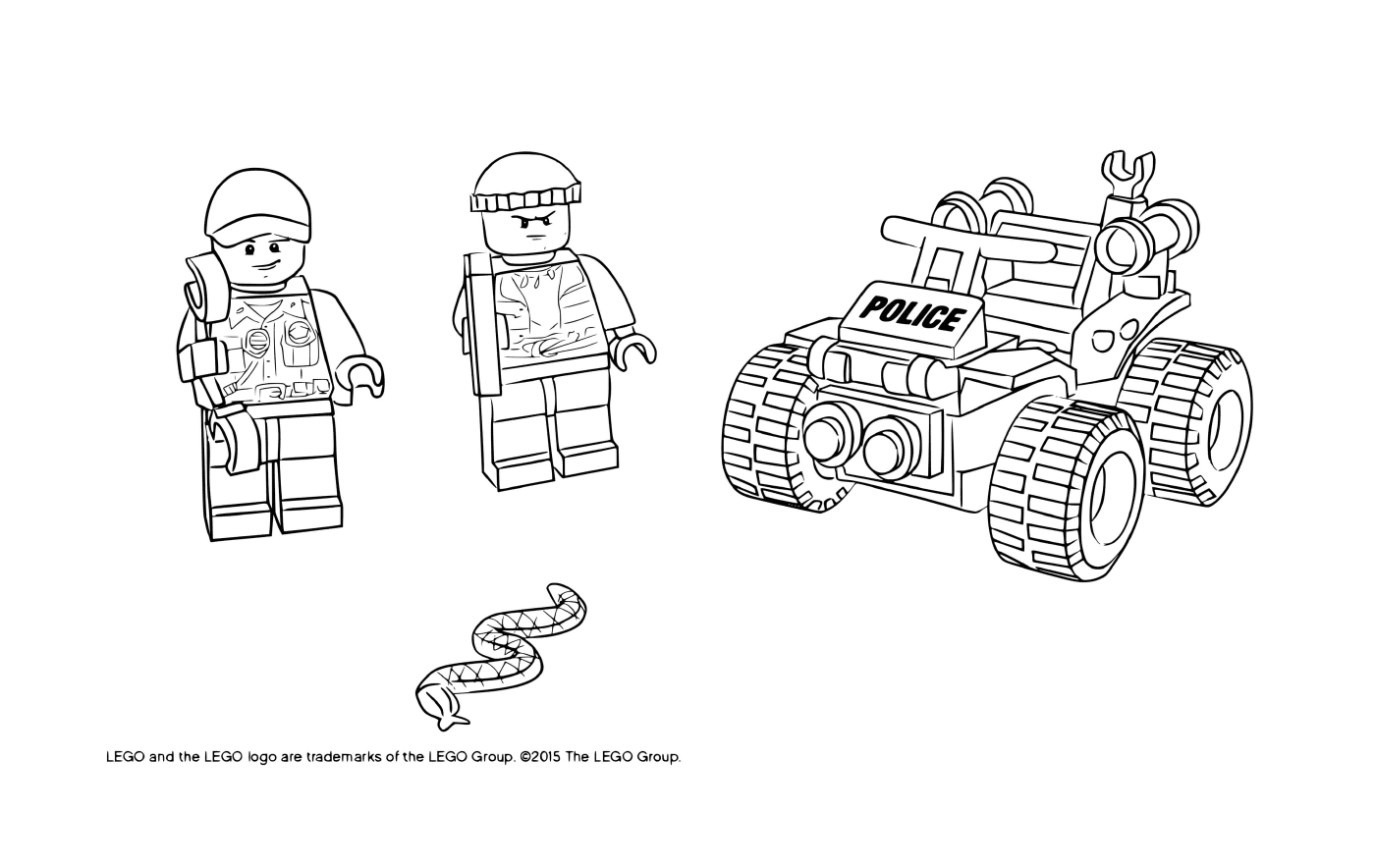 coloriage Police Lego City ATV Patrouille