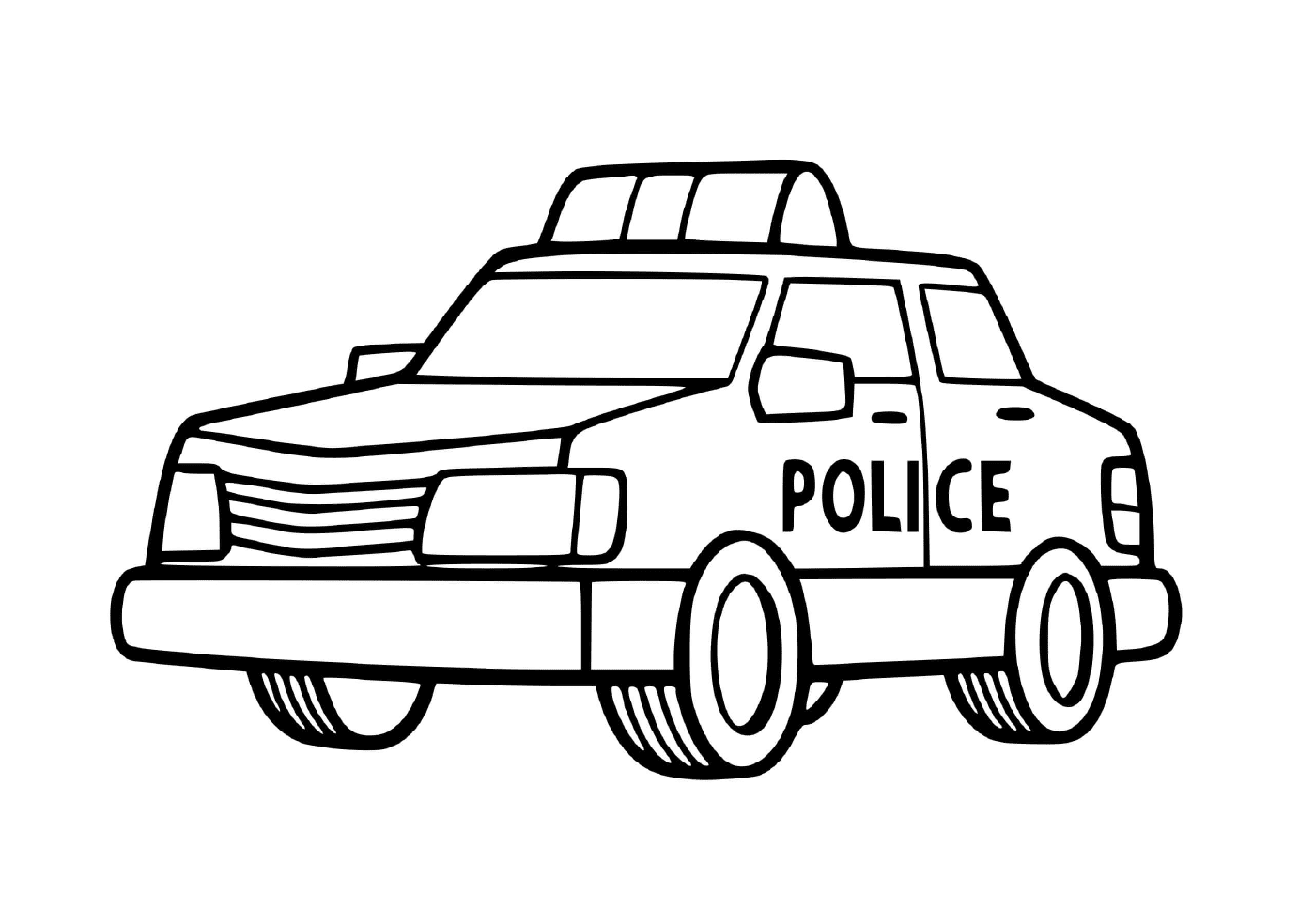 coloriage une voiture de police facile pour maternelle