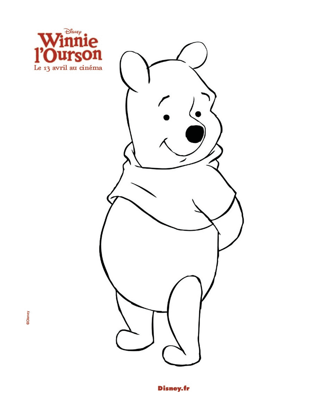 coloriage winnie ourson de pooh portrait