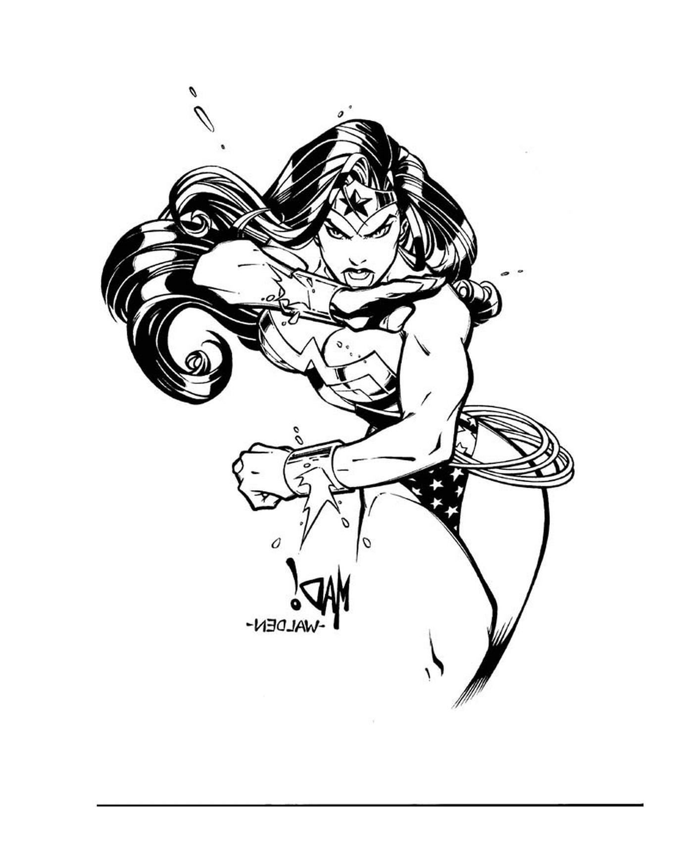 coloriage wonder woman inks by waldenwong