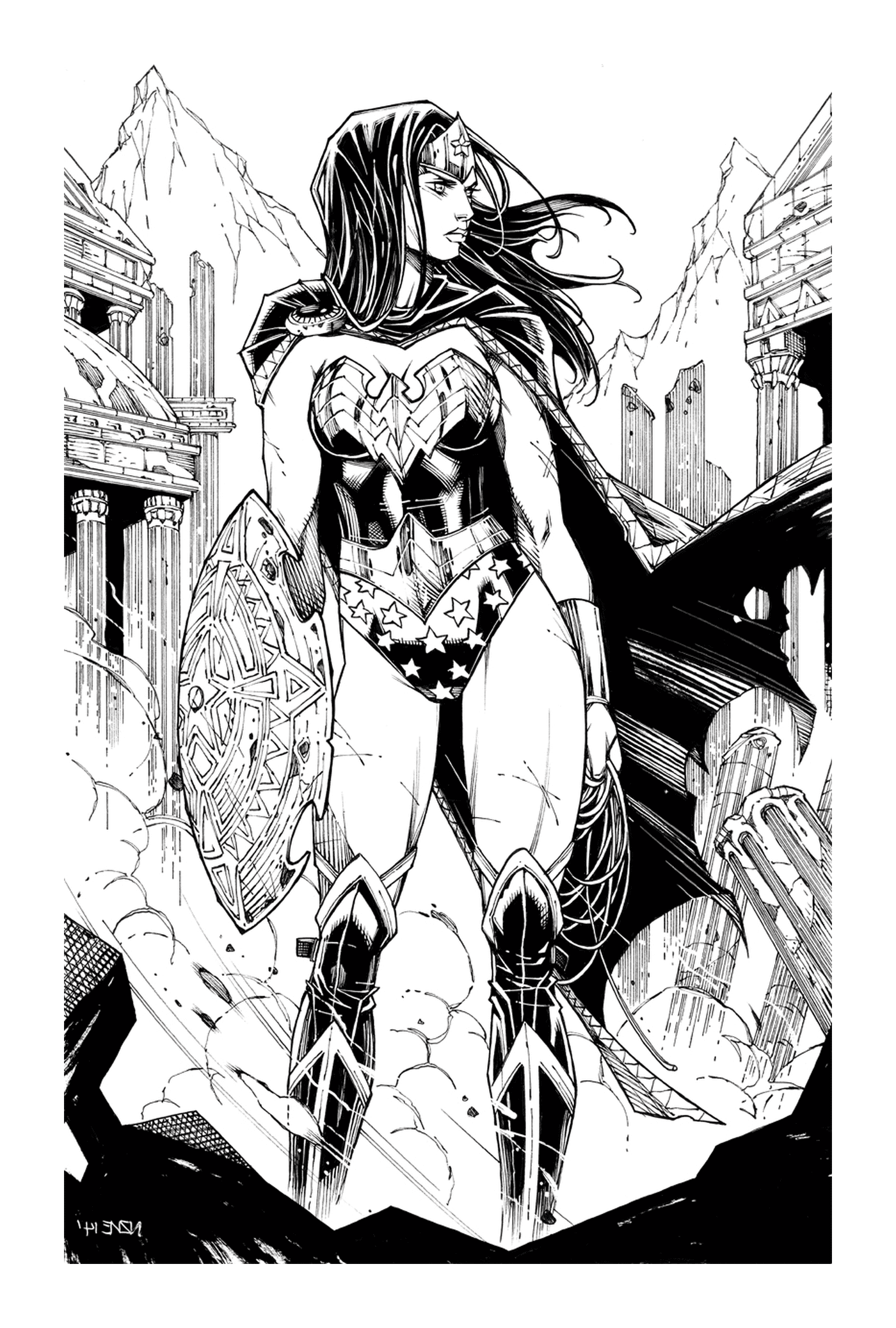 coloriage wonder woman by oliver nome