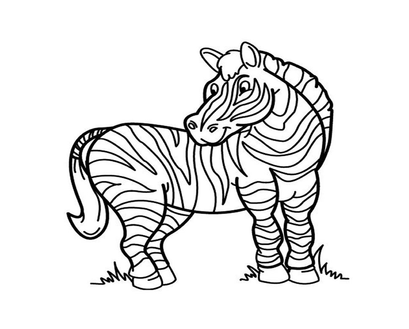 coloriage adorable zebre animal maternelle