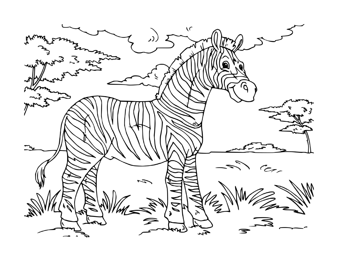 coloriage zebre un mammifere herbivore ressemblant au cheval