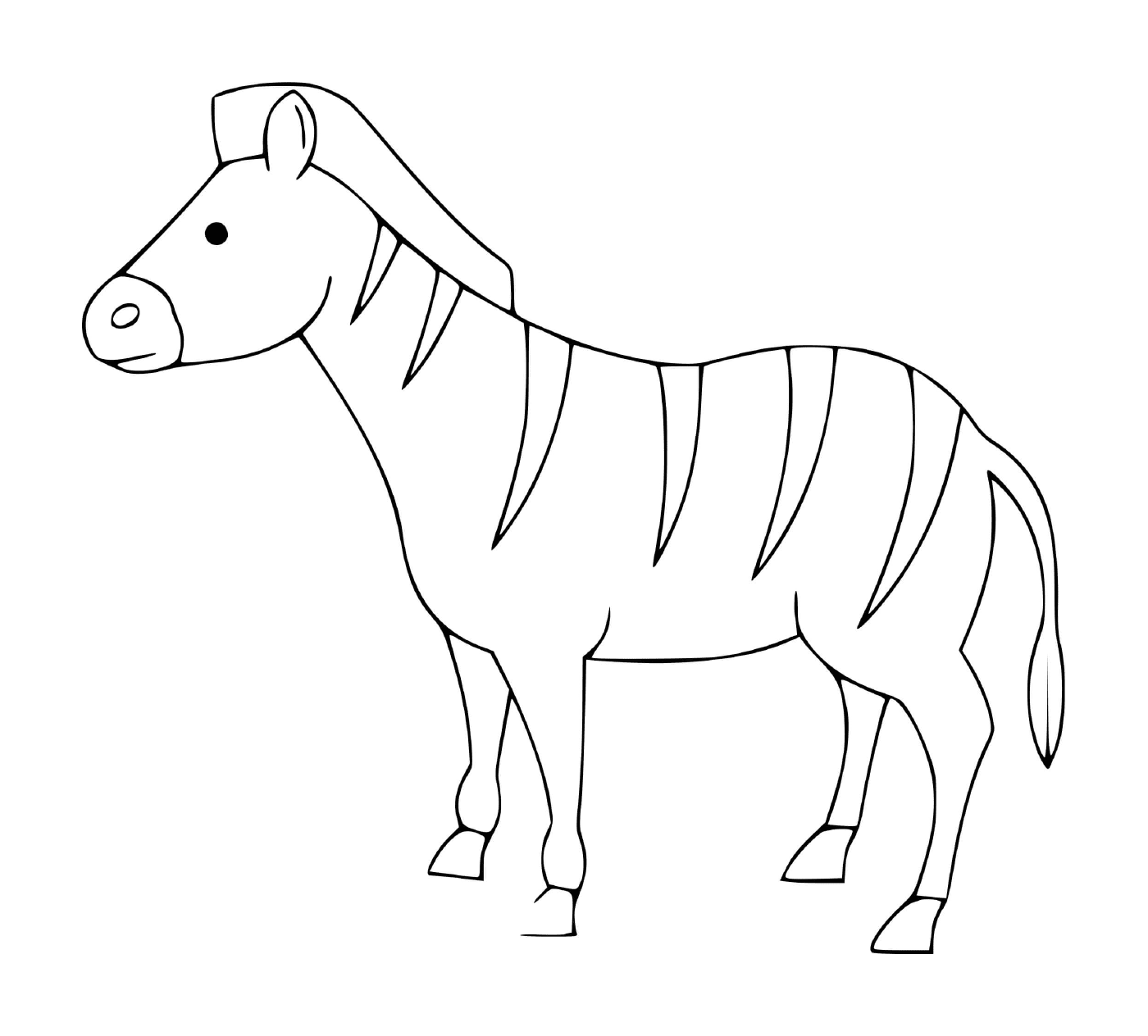 coloriage zebra facile pour maternelle 3 ans