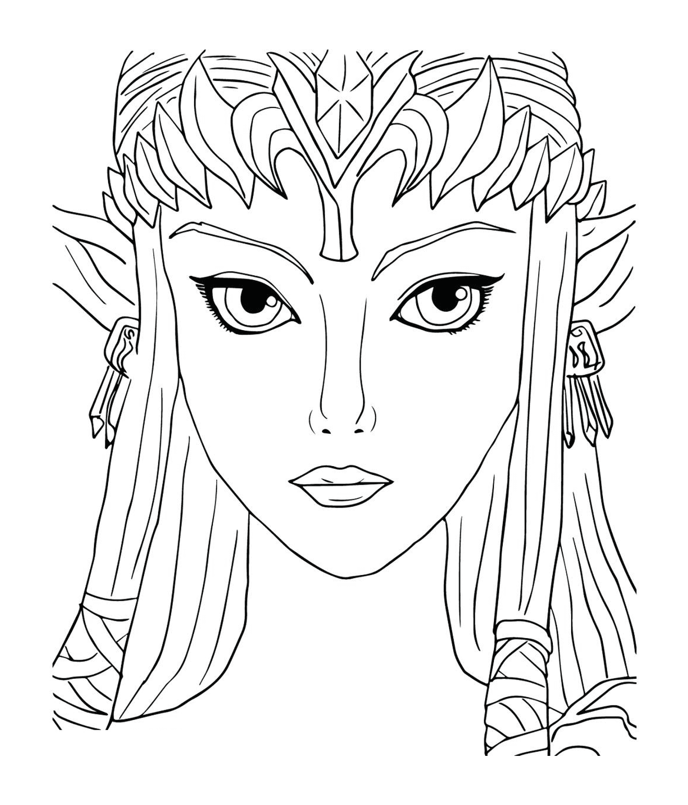 coloriage Princesse Zelda creee par Shigeru Miyamoto 1986