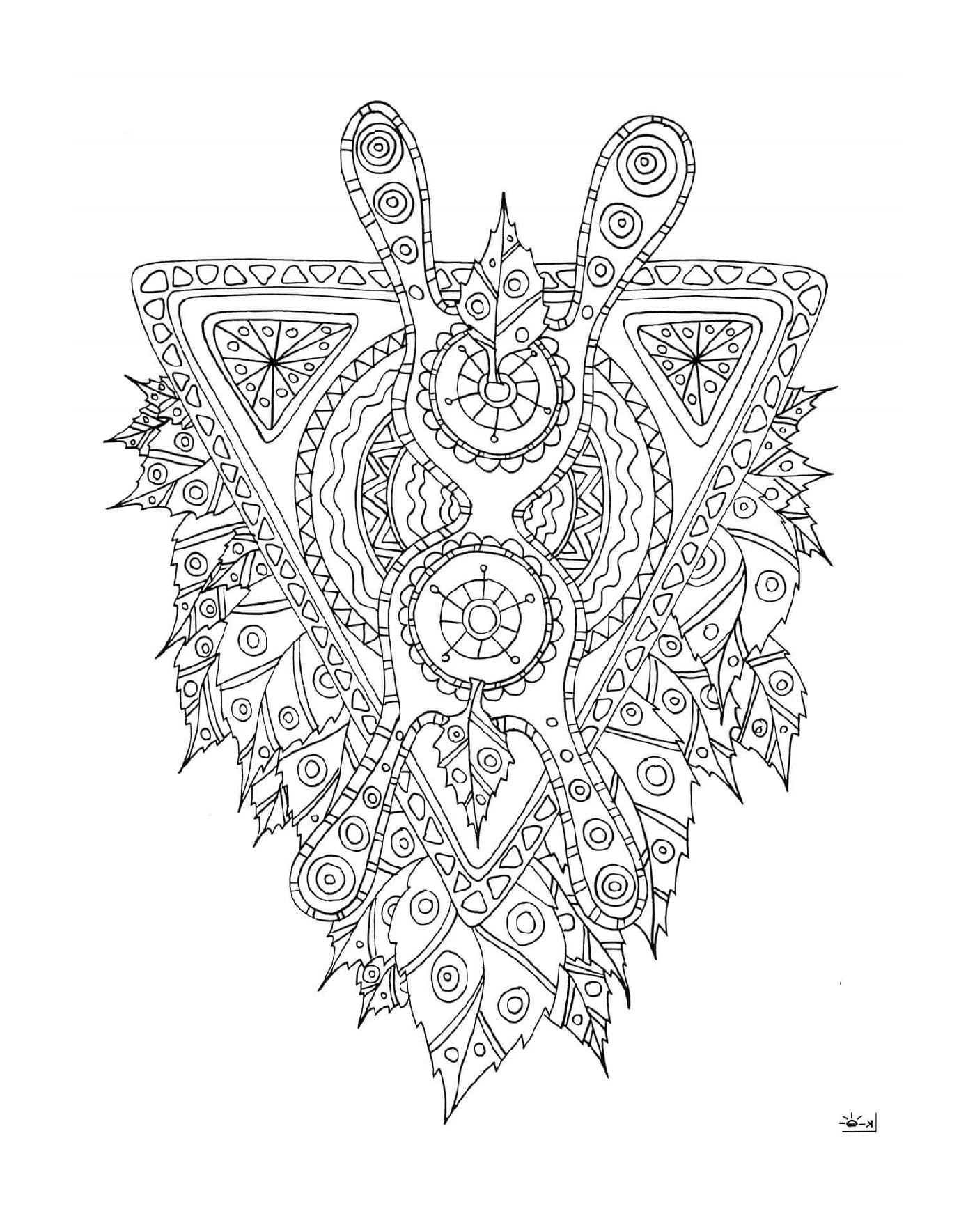 coloriage mythical creature with tribal pattern adulte