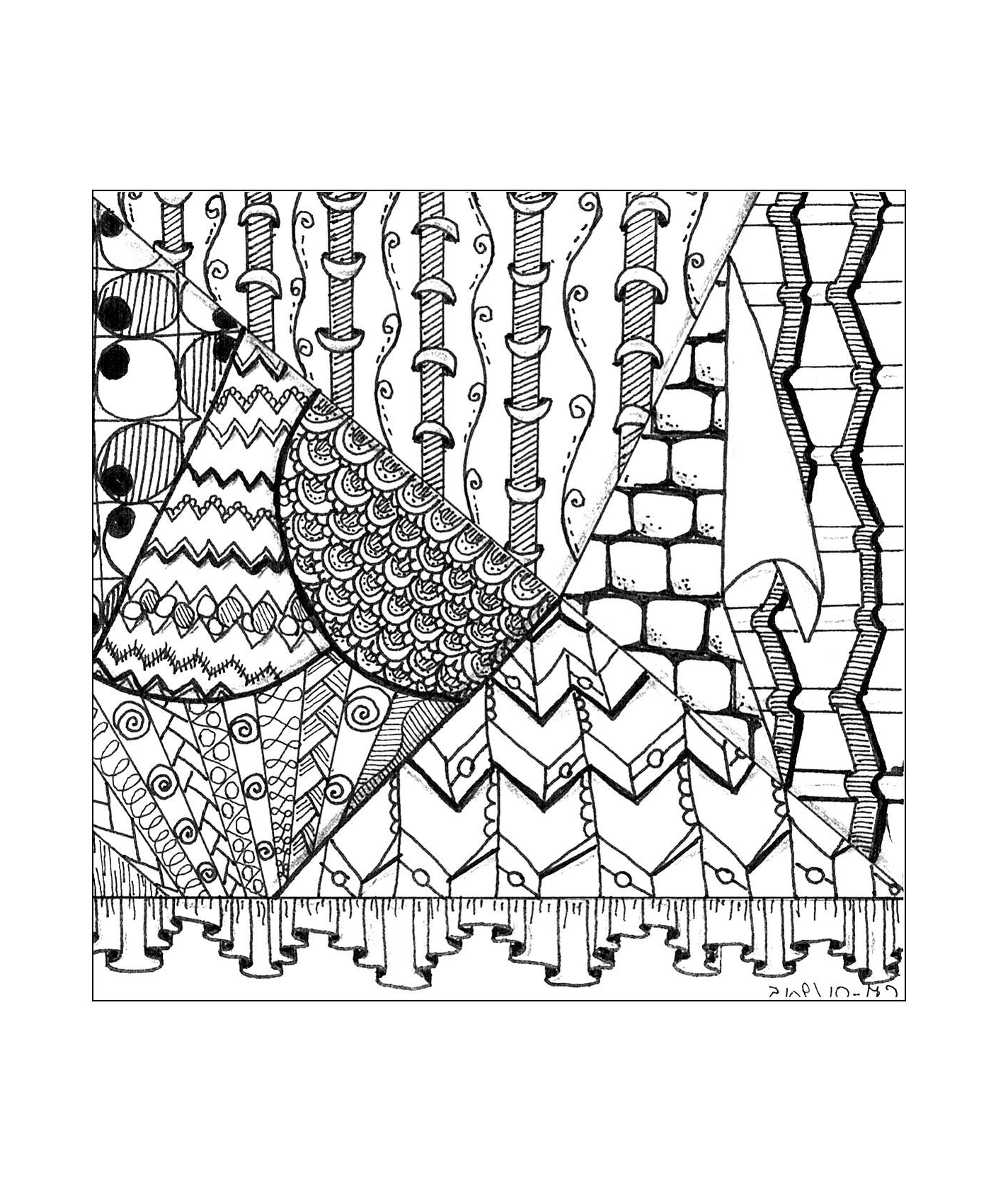 coloriage adulte zentangle by cathym 24