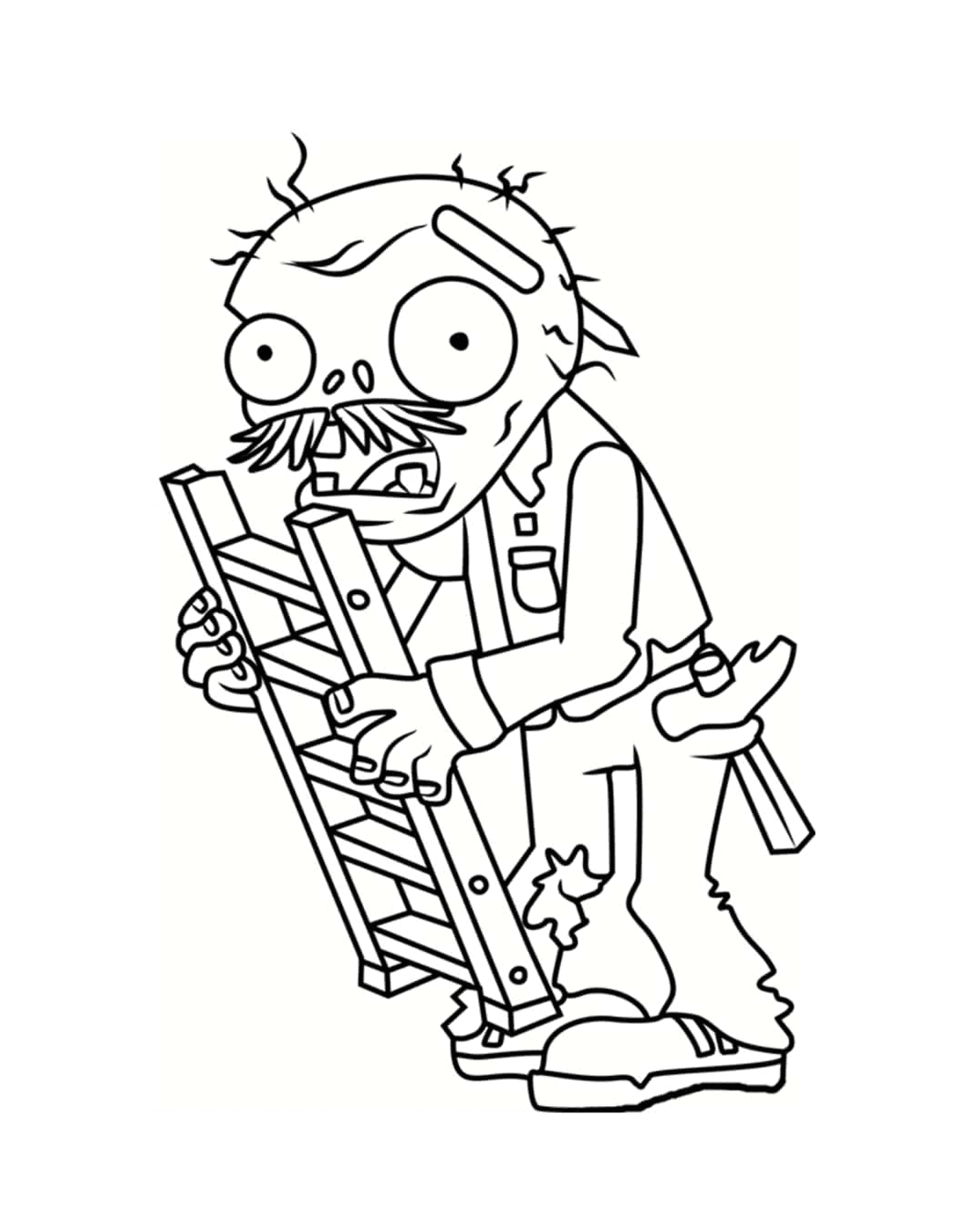 coloriage zombie avec un escalier