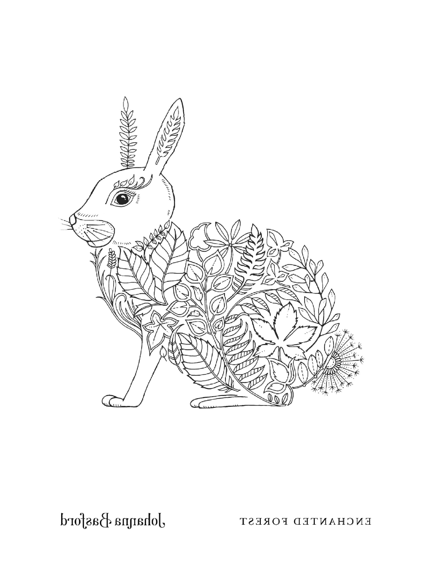   Un lapin avec des fleurs 