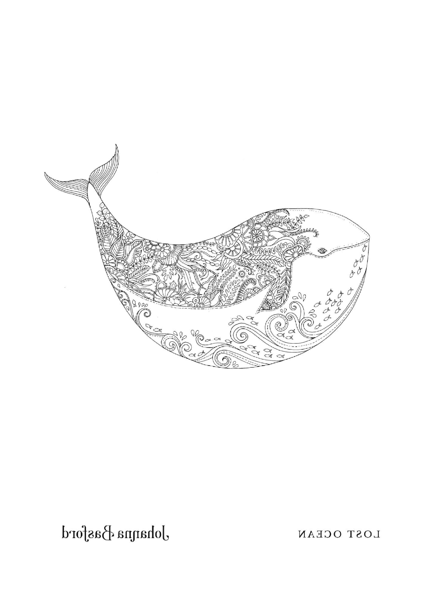   Une baleine avec un motif floral 