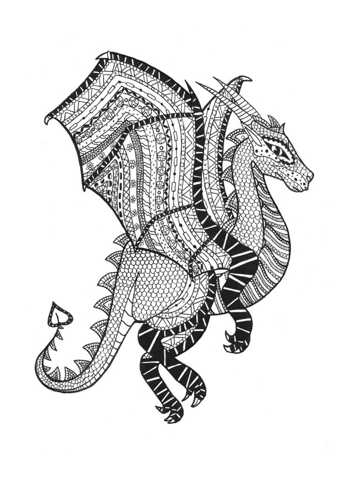   Dragon en zentangle par rachel 