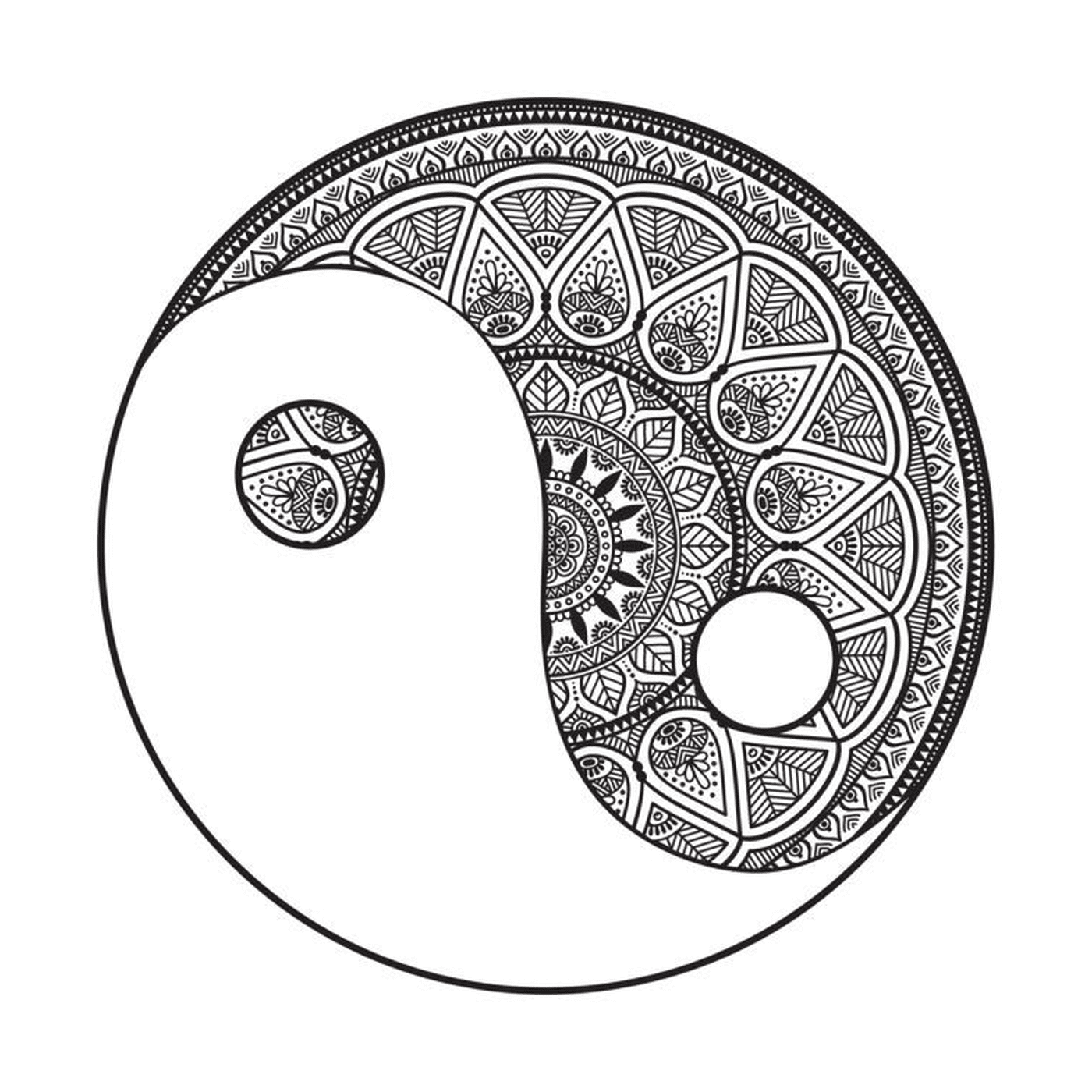   Yin et yang dans un mandala 