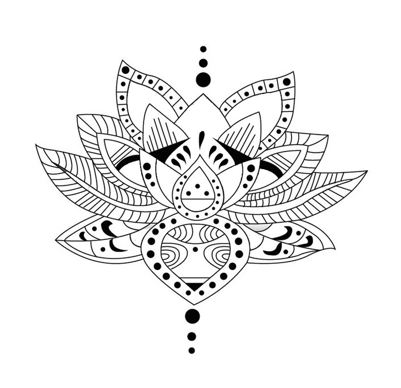   Une fleur de lotus avec des points 