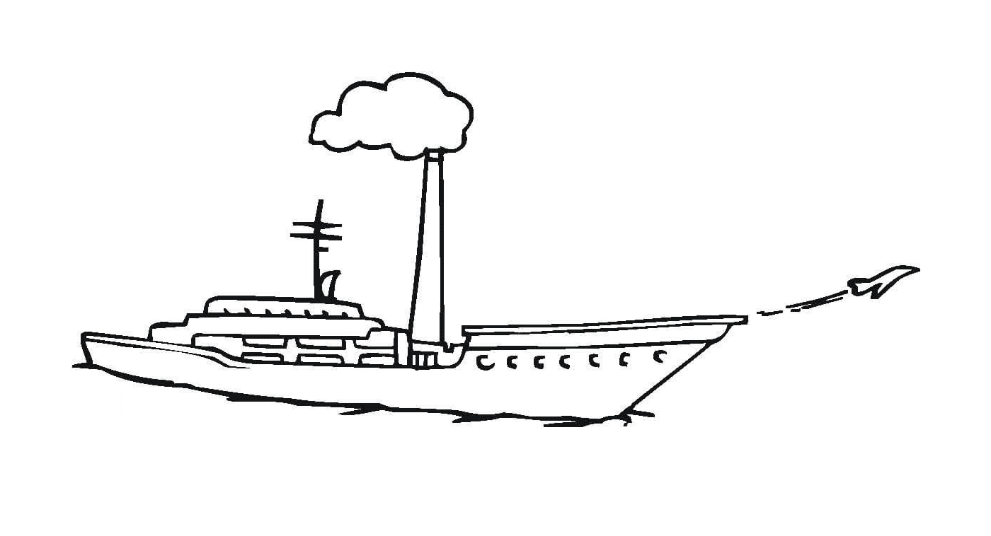   Un bateau avec de la fumée qui s'en échappe 