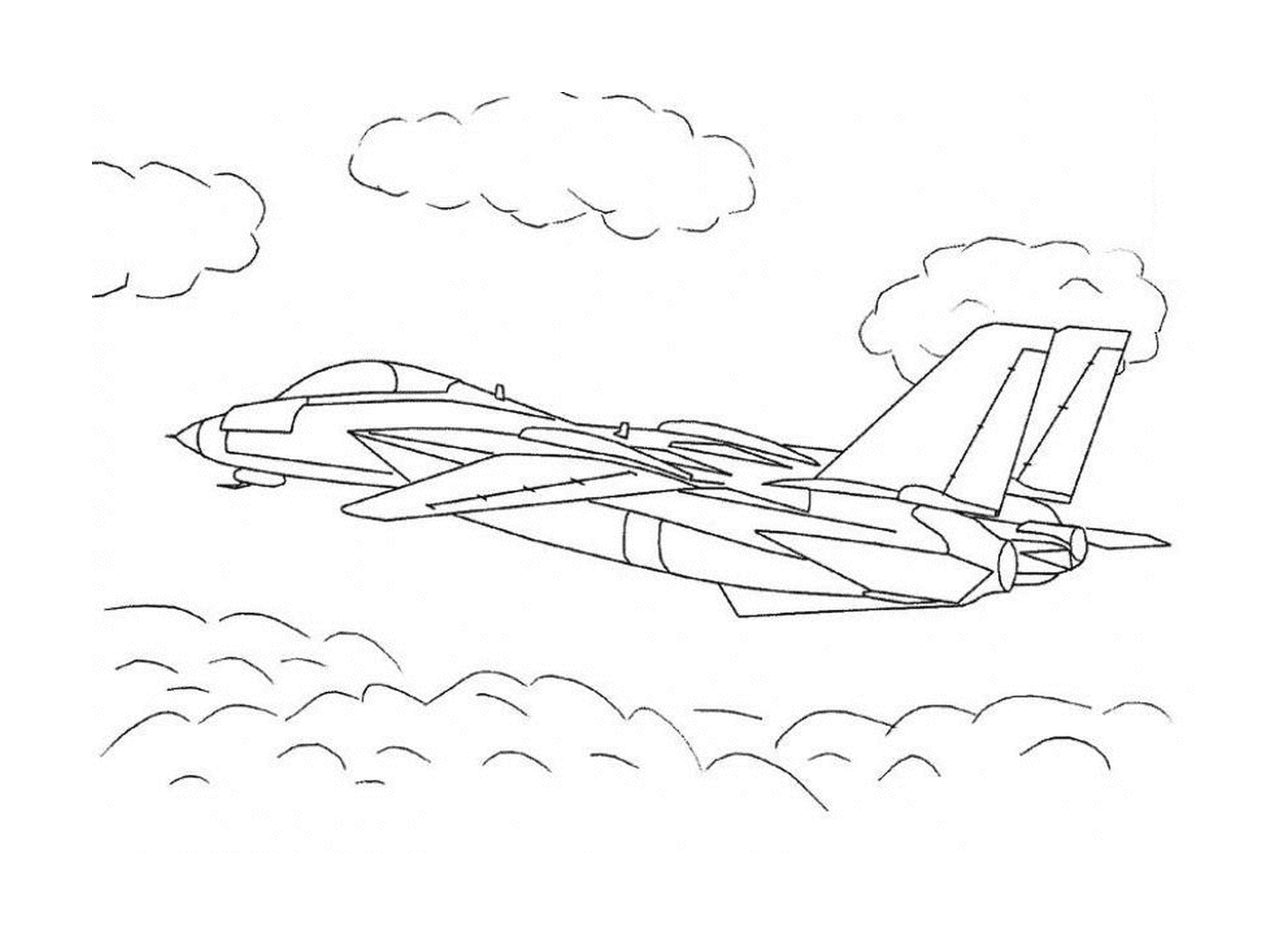   Un avion de chasse vole dans le ciel 