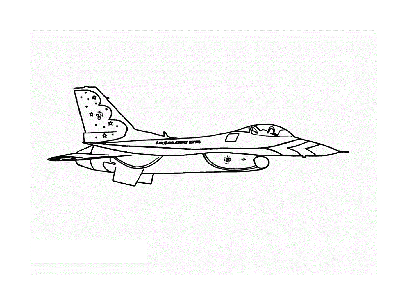   Un avion de chasse est dessiné 