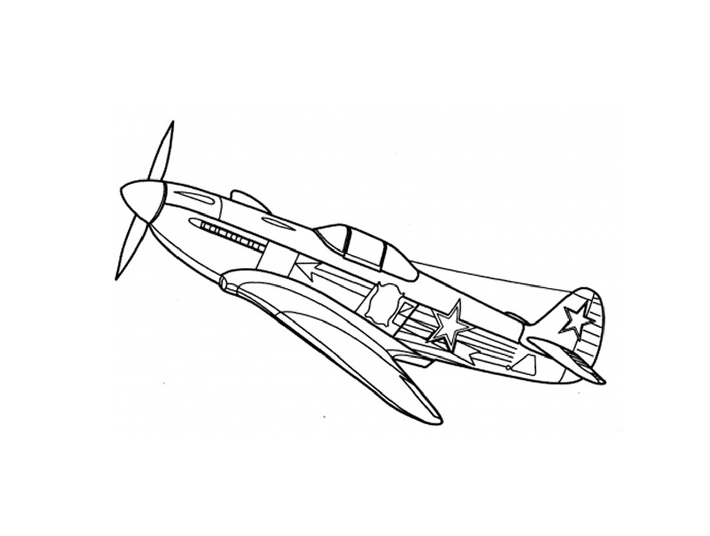   Un avion de guerre est dessiné 