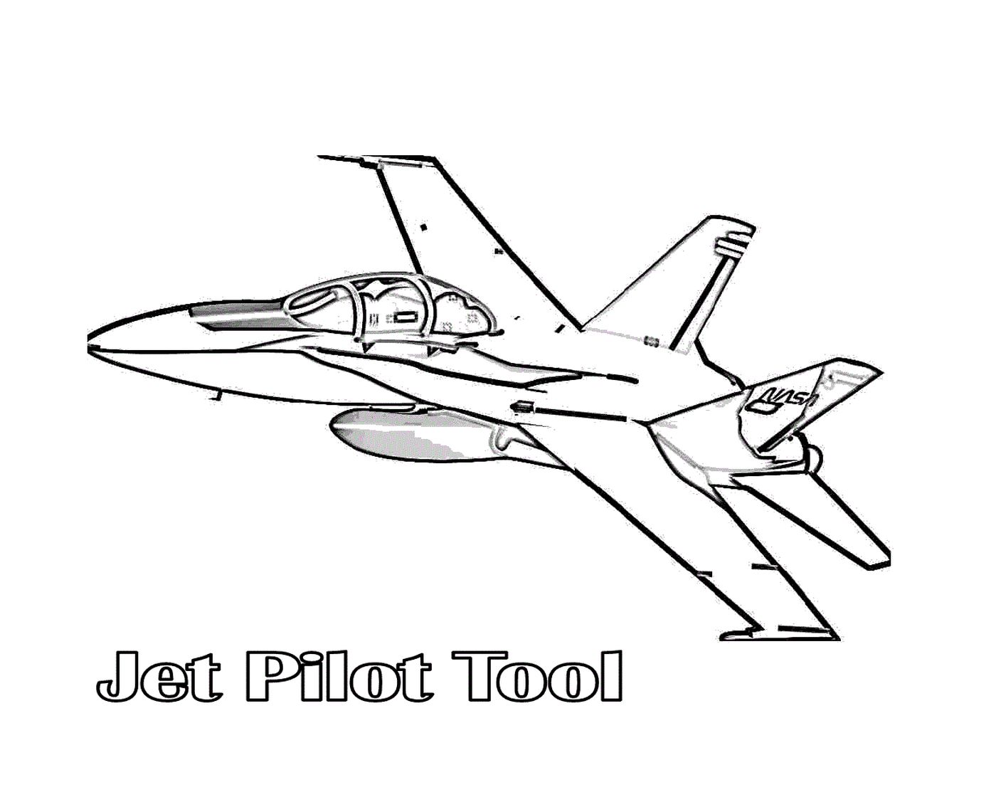   Un avion de chasse avec le texte outil du pilote de jet 