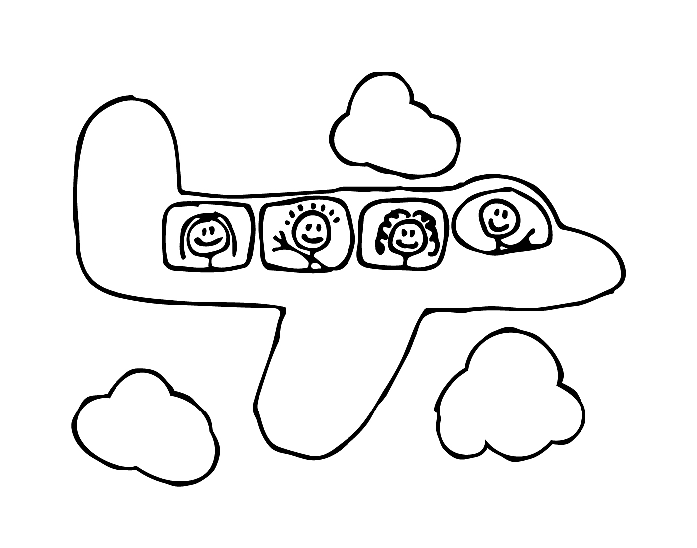   Un avion avec quatre personnes à bord 