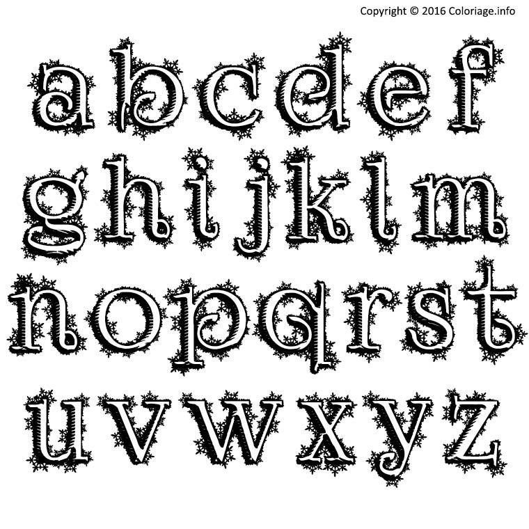   Un ensemble de lettres de l'alphabet avec de la neige 