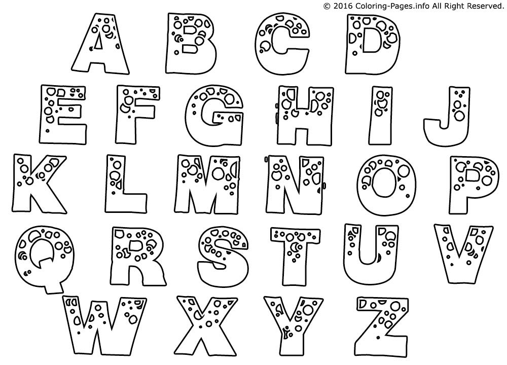   Des lettres de l'alphabet avec des bulles 
