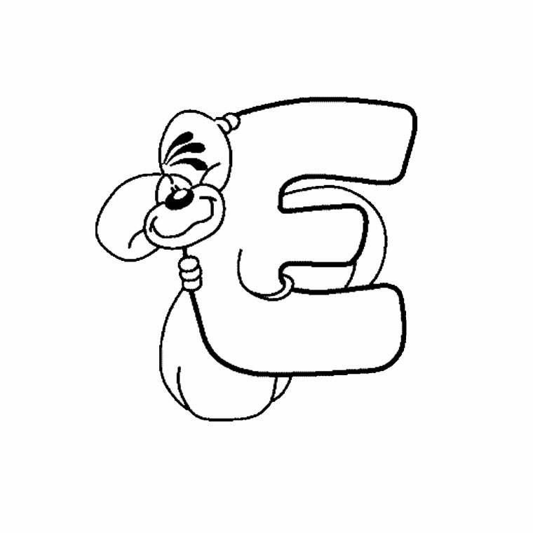   La lettre E avec une forme animale 