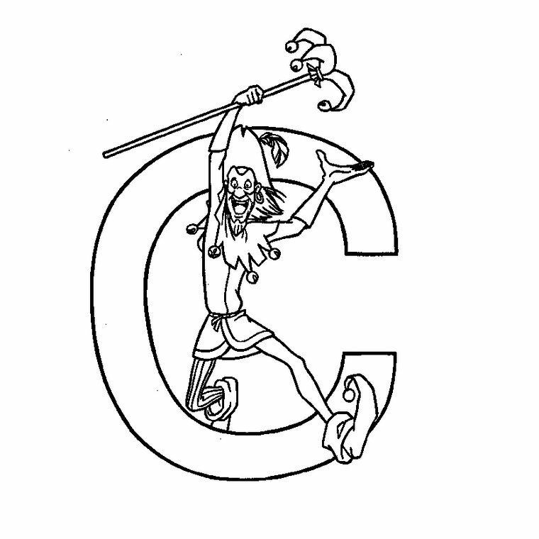   Une personne tenant une lance et la lettre C 