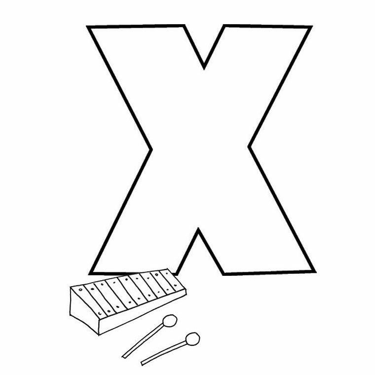   La lettre X avec un xylophone 