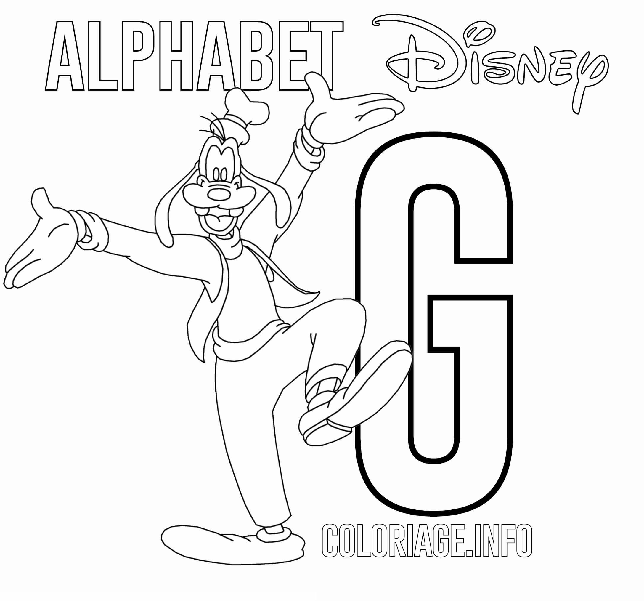   La lettre G est pour Goofy 