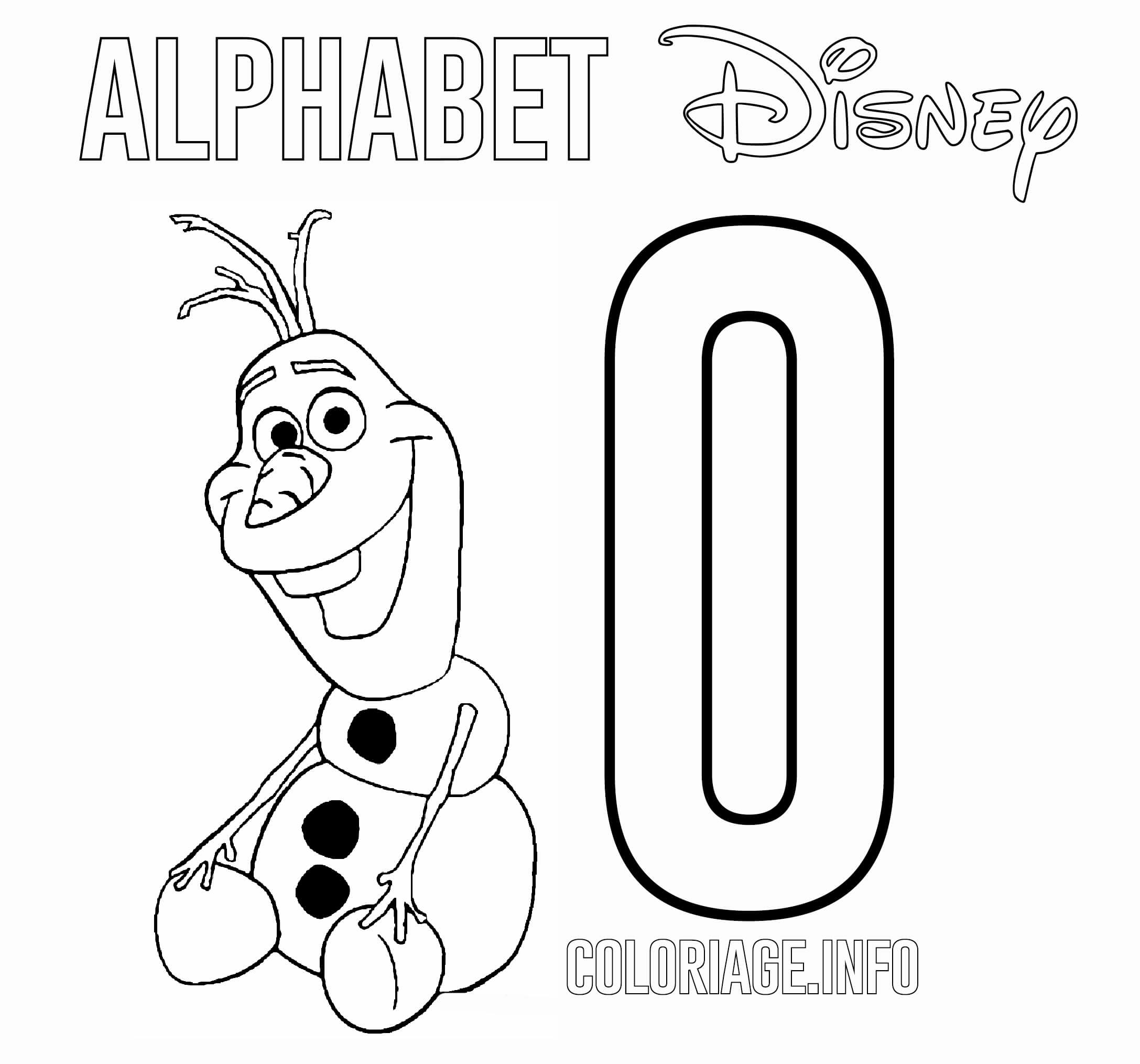   Lettre O pour Olaf de Disney's Frozen 