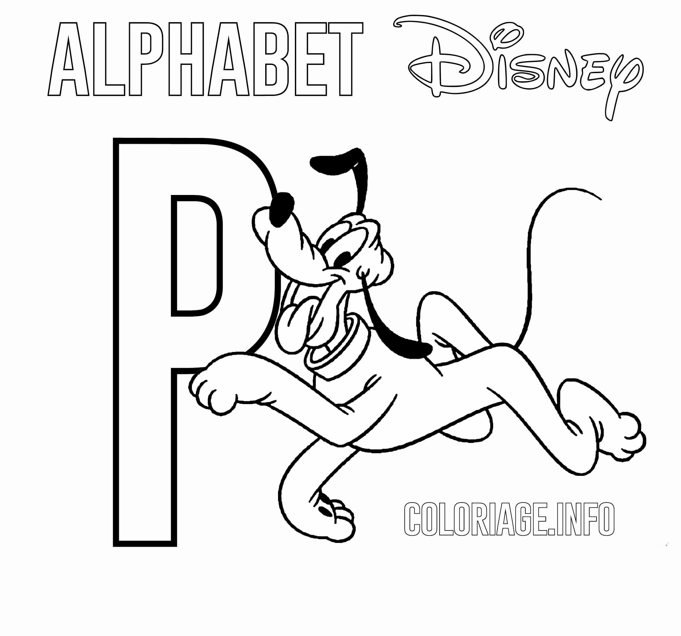   Lettre P pour Pluto de Disney 
