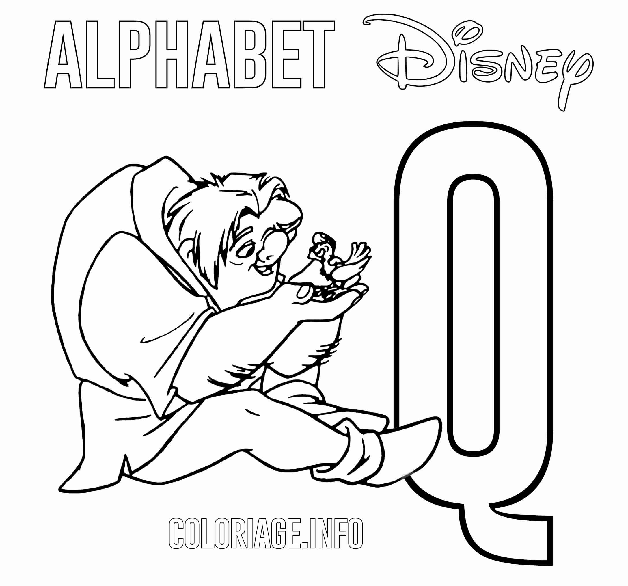   Lettre Q pour Quasimodo de Disney 