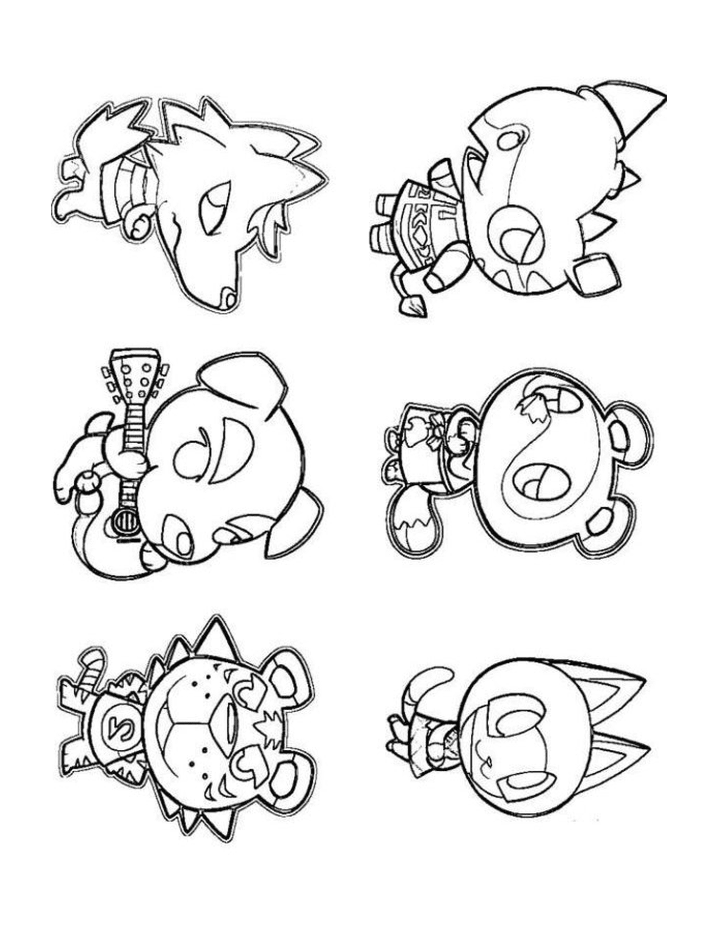   Animal Crossing 5, personnages de dessins animés en groupe 