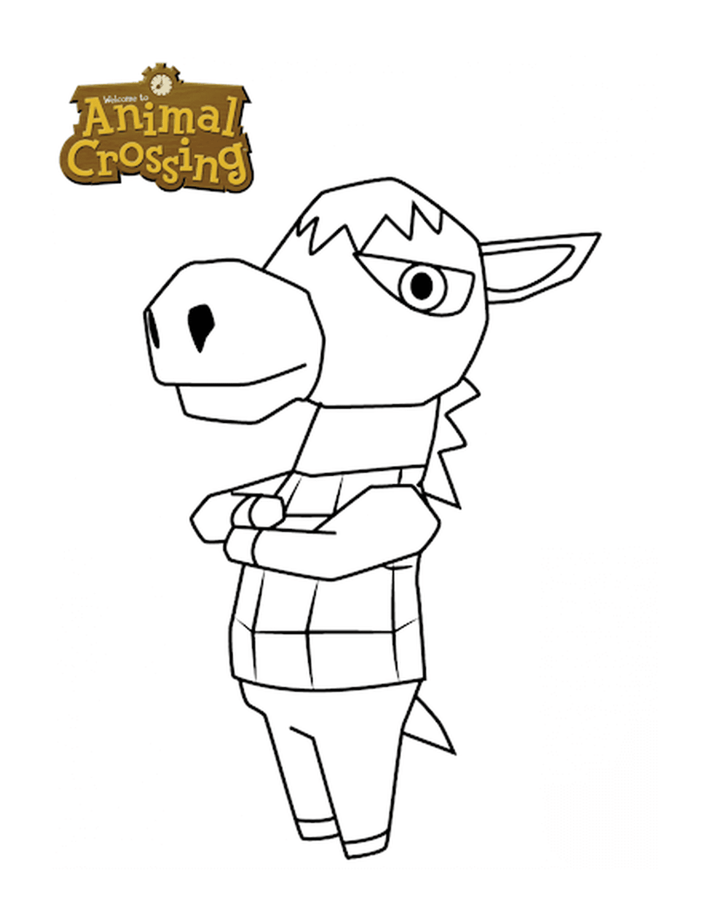   Âne d'Animal Crossing, animal avec un costume 