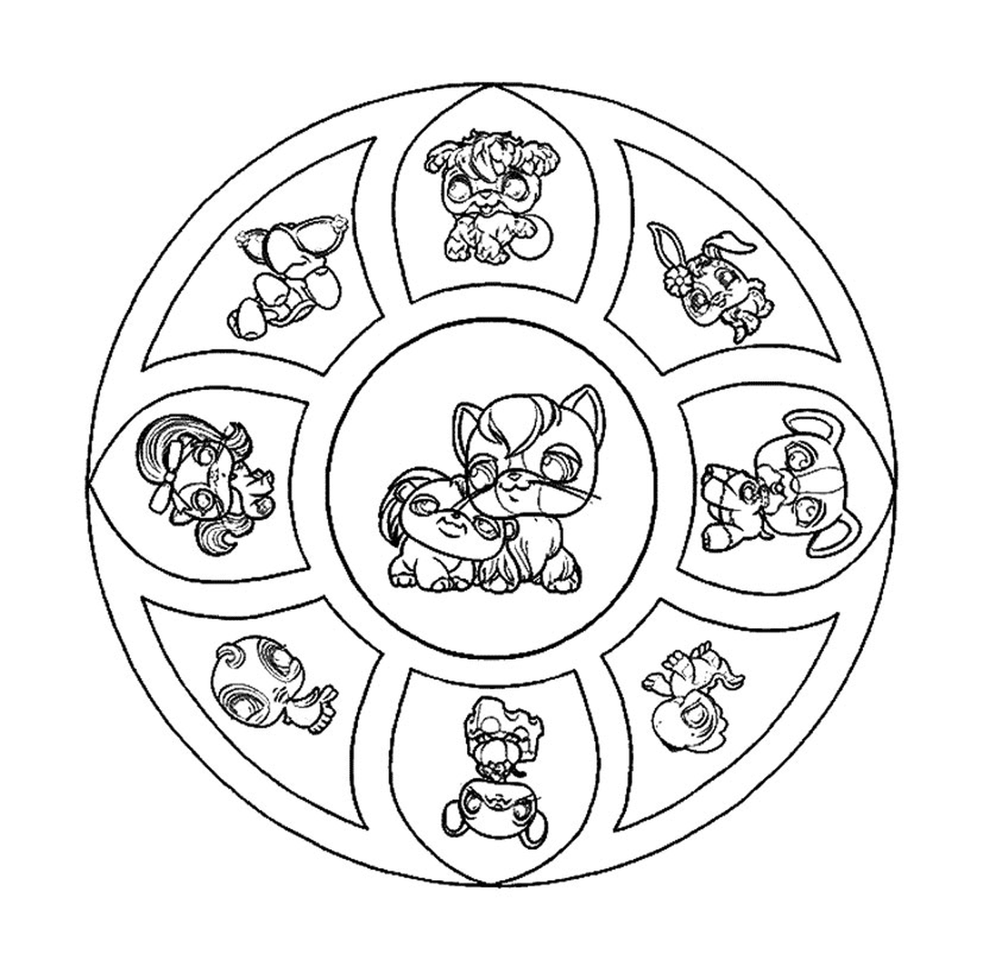   Mandala avec animaux 