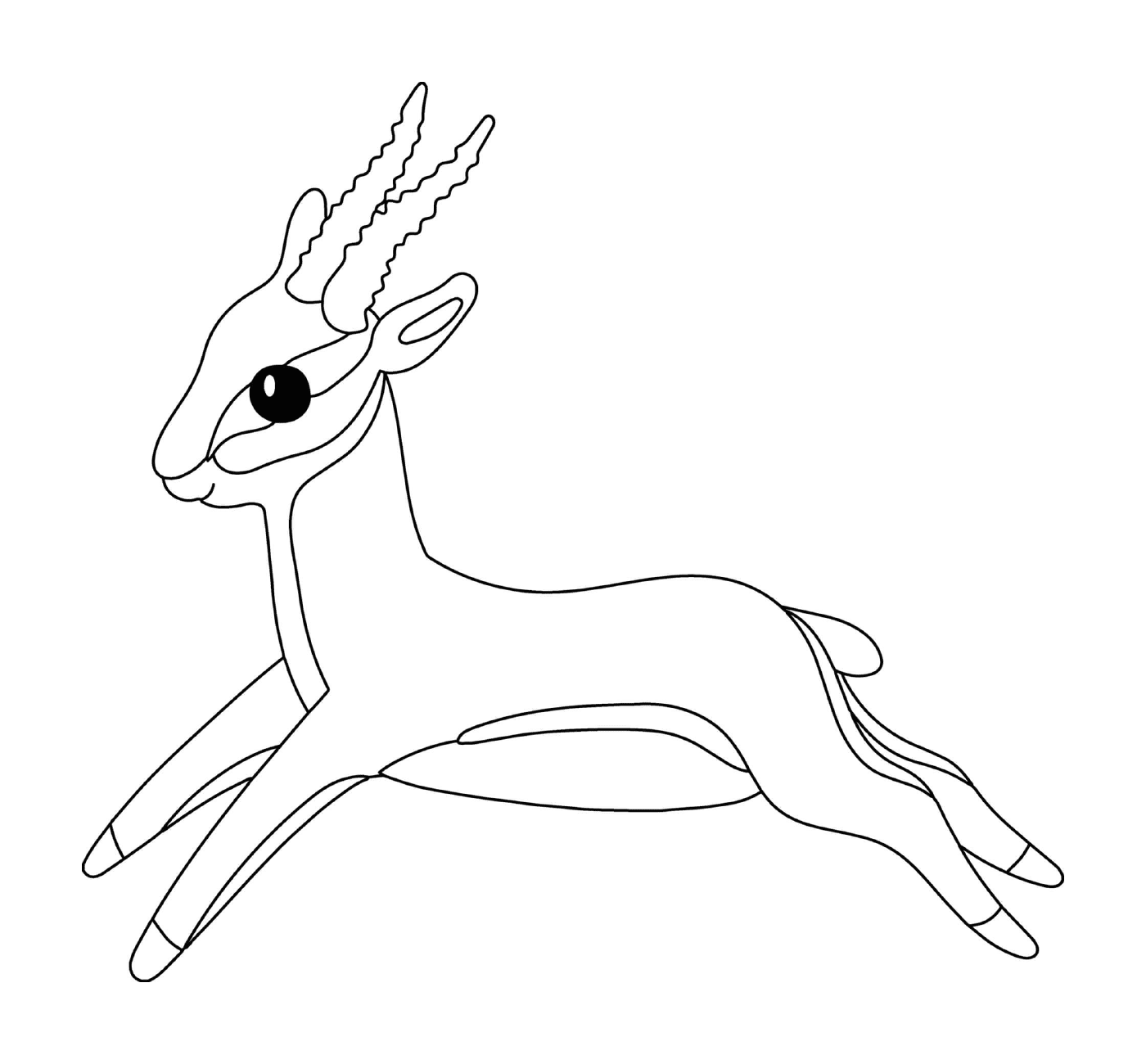   Antilope à cornes longues en mouvement 