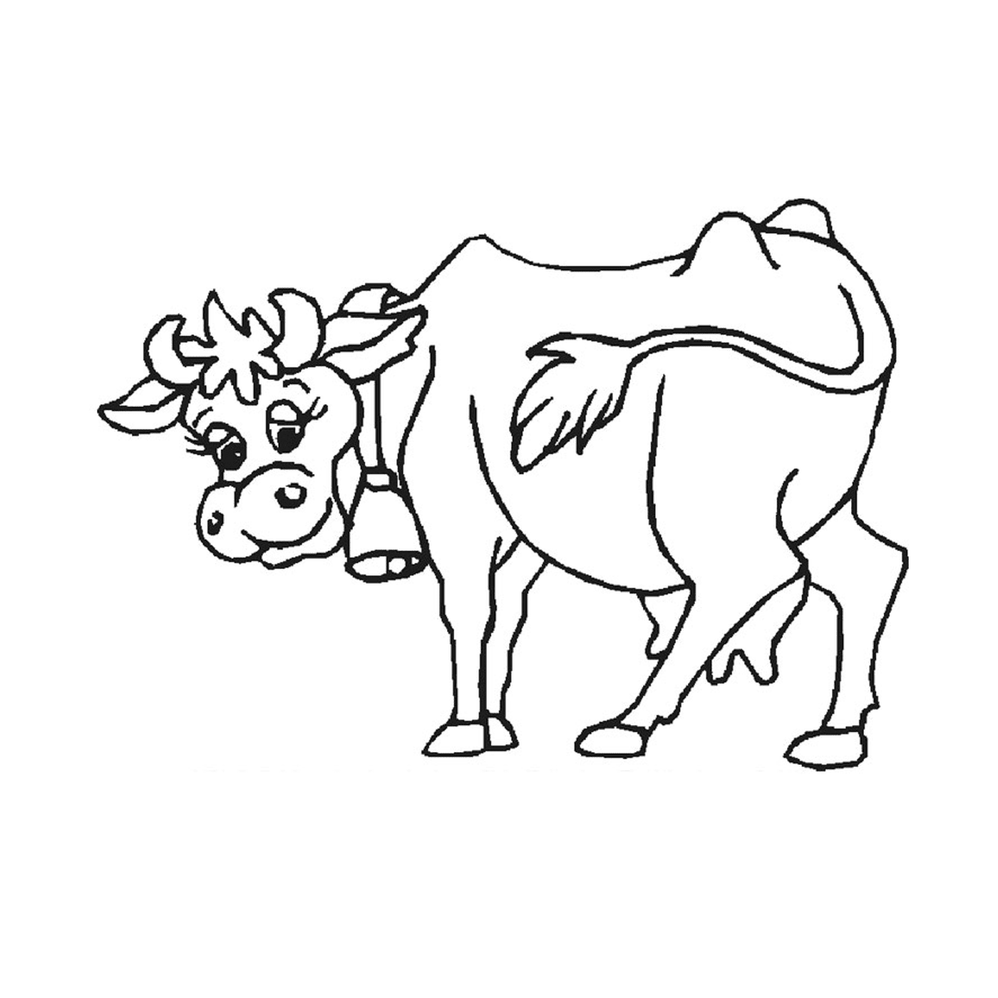   Une vache qui se tient debout 